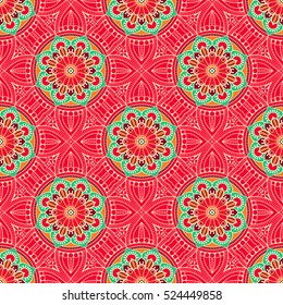 Ethnic floral seamless pattern