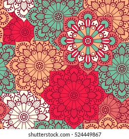 Ethnic floral seamless pattern