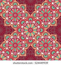 Ethnic floral seamless pattern