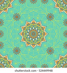 Ethnic floral seamless pattern