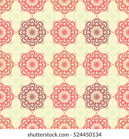 Ethnic floral seamless pattern