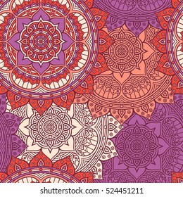 Ethnic floral seamless pattern