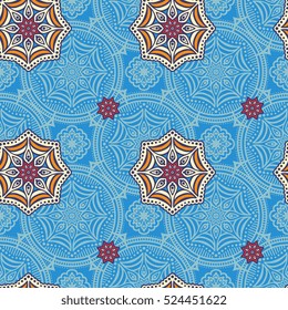 Ethnic floral seamless pattern