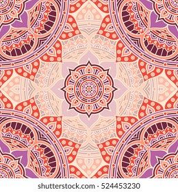 Ethnic floral seamless pattern
