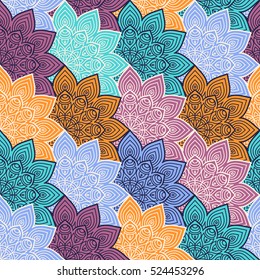 Ethnic floral seamless pattern
