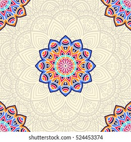 Ethnic floral seamless pattern