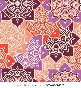 Ethnic floral seamless pattern