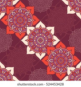 Ethnic floral seamless pattern