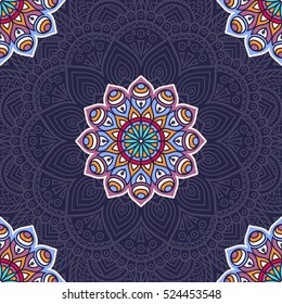 Ethnic floral seamless pattern