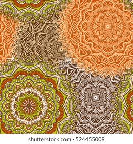Ethnic floral seamless pattern