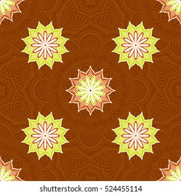Ethnic floral seamless pattern