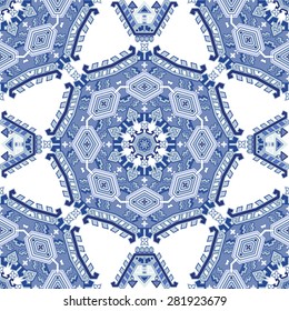 Ethnic floral seamless pattern. Abstract ornamental backdrop