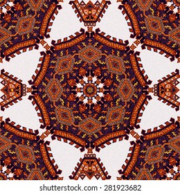 Ethnic floral seamless pattern. Abstract ornamental backdrop