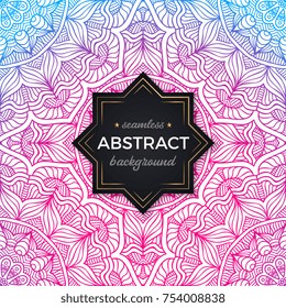 Ethnic floral seamless pattern. Abstract ornamental pattern