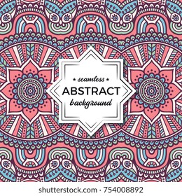 Ethnic floral seamless pattern. Abstract ornamental pattern