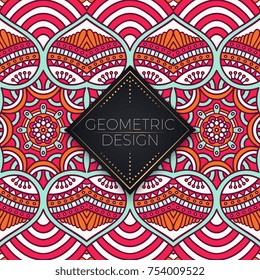 Ethnic floral seamless pattern. Abstract ornamental pattern