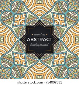 Ethnic floral seamless pattern. Abstract ornamental pattern