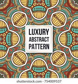 Ethnic floral seamless pattern. Abstract ornamental pattern