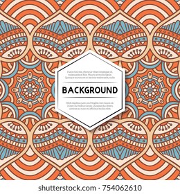 Ethnic floral seamless pattern. Abstract ornamental pattern