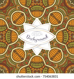 Ethnic floral seamless pattern. Abstract ornamental pattern