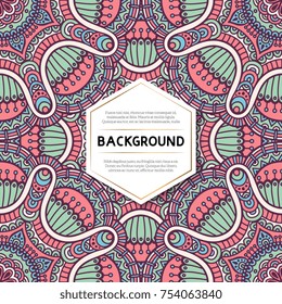 Ethnic floral seamless pattern. Abstract ornamental pattern
