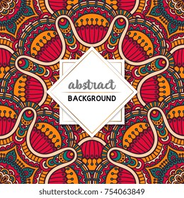 Ethnic floral seamless pattern. Abstract ornamental pattern