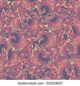 ethnic floral seamless pattern in asian textile style