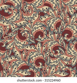 ethnic floral seamless pattern in asian textile style