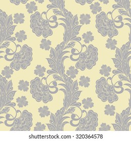ethnic floral seamless pattern in batik style