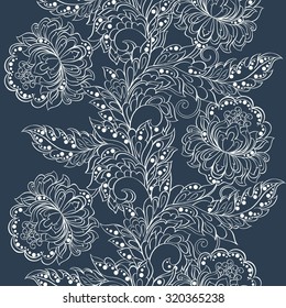 ethnic floral seamless pattern in batik style