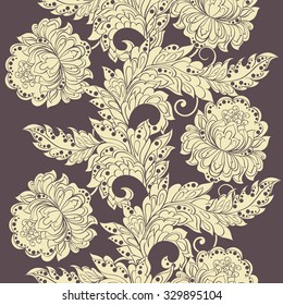 ethnic floral seamless pattern in batik style