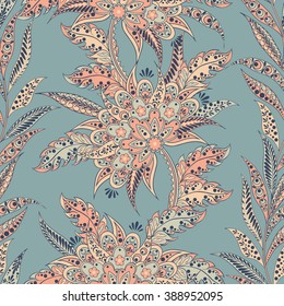 ethnische florale nahtlose Muster in Batik-Stil.