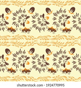 Ethnic floral seamless pattern. Decorative ornamental flowers
