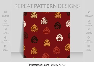 Patrón ininterrumpido de flores étnicas. Textura elegante para el fondo. Patrón floral de batik vintage