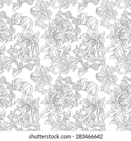 ethnic floral seamless pattern. folkloric batik vector ornament.