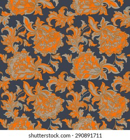 ethnic floral seamless pattern. folkloric batik vector ornament.