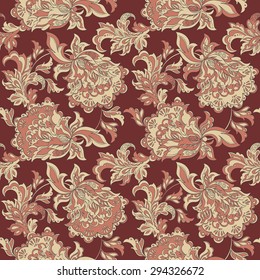 ethnic floral seamless pattern. folkloric batik vector ornament.