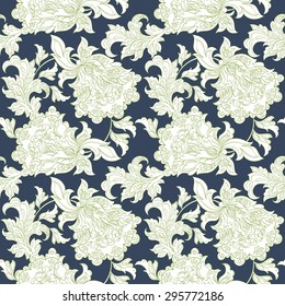 ethnic floral seamless pattern. folkloric batik vector ornament.