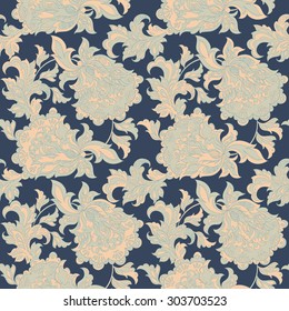ethnic floral seamless pattern. folkloric batik vector ornament.