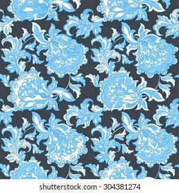 ethnic floral seamless pattern. folkloric batik vector ornament.