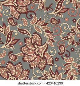 Ethnic Floral seamless pattern in indian style.