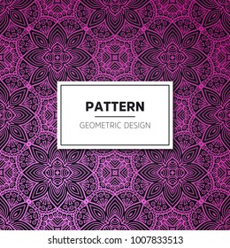 Ethnic floral seamless pattern with mandalas