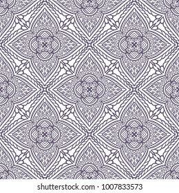 Ethnic floral seamless pattern with mandalas