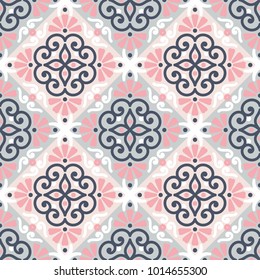 Ethnic floral seamless pattern with mandalas