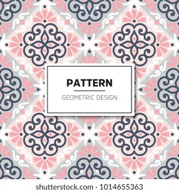 Ethnic floral seamless pattern with mandalas