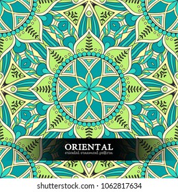 Ethnic floral seamless pattern with mandalas
