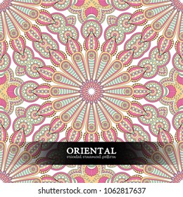 Ethnic floral seamless pattern with mandalas