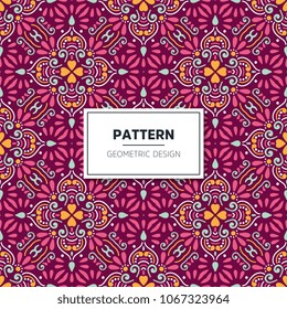 Ethnic floral seamless pattern with mandalas