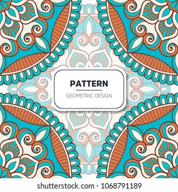 Ethnic floral seamless pattern with mandalas