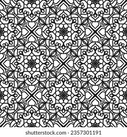 Ethnic Floral Seamless Pattern With Mandalas. Oriental pattern for design, fashion print, scrapbook